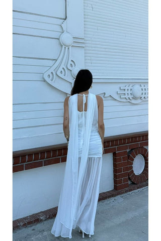 Pelerinli Eteği Şifon Astarlı Özel Gün Mezuniyet Düğün Kına Nişan Kadın Elbise