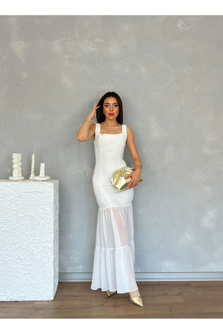 Etek Ucu Şifon Detaylı Abiye Mezuniyet Nikah Kadın Elbise