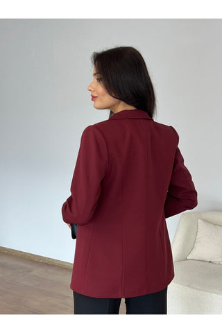 Fletolu Astarlı Slim Blazer Ceket