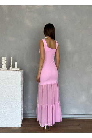 Etek Ucu Şifon Detaylı Abiye Mezuniyet Nikah Kadın Elbise