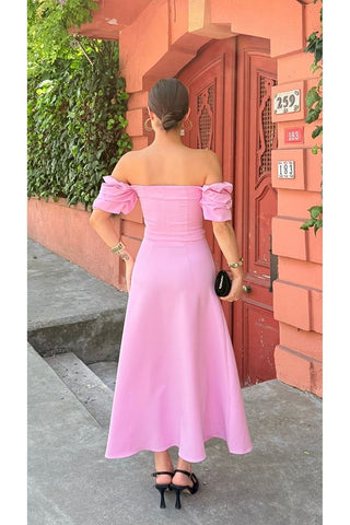 Düşük Kol Uzun Boy Straplez Özel Gün Düğün Kına Mezuniyet Nişan Kadın Elbise