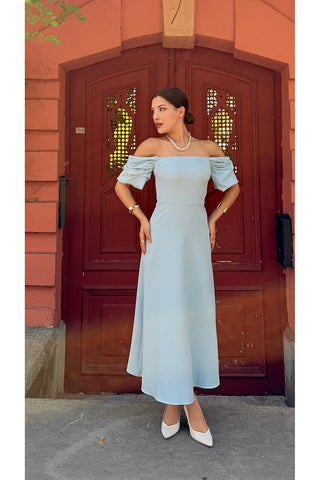 Düşük Kol Uzun Boy Straplez Özel Gün Düğün Kına Mezuniyet Nişan Kadın Elbise