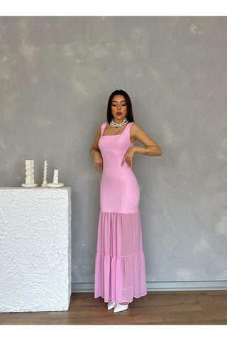 Etek Ucu Şifon Detaylı Abiye Mezuniyet Nikah Kadın Elbise