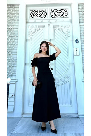 Düşük Kol Uzun Boy Straplez Özel Gün Düğün Kına Mezuniyet Nişan Kadın Elbise