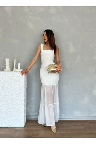 Etek Ucu Şifon Detaylı Abiye Mezuniyet Nikah Kadın Elbise