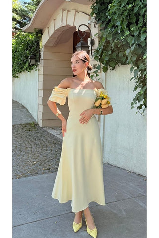 Düşük Kol Uzun Boy Straplez Özel Gün Düğün Kına Mezuniyet Nişan Kadın Elbise