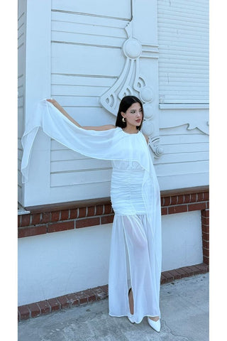 Pelerinli Eteği Şifon Astarlı Özel Gün Mezuniyet Düğün Kına Nişan Kadın Elbise