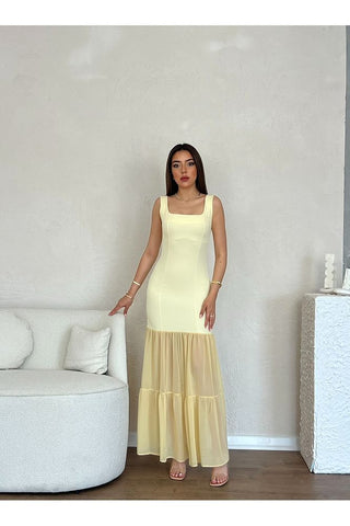Etek Ucu Şifon Detaylı Abiye Mezuniyet Nikah Kadın Elbise