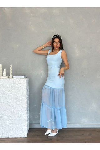 Etek Ucu Şifon Detaylı Abiye Mezuniyet Nikah Kadın Elbise