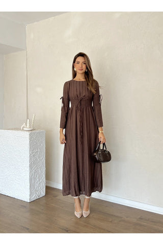 Gipeli Uzun Boy Özel Gün Günlük Uzun Kol Kadın Elbise