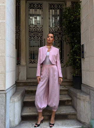 CEKET-ŞALVAR PANTOLON TAKIM-Pembe